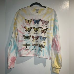 Size medium, tie dye long sleeve butterfly shirt